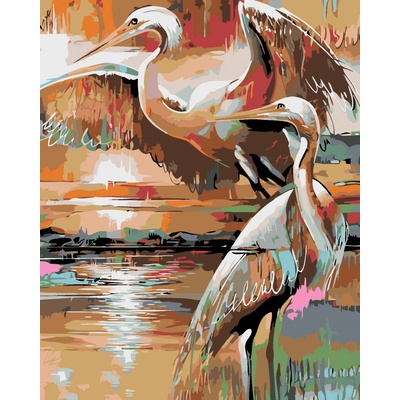 Zuty Malování podle čísel Dvě volavky 80 x 100 cm vypnuté plátno na rám