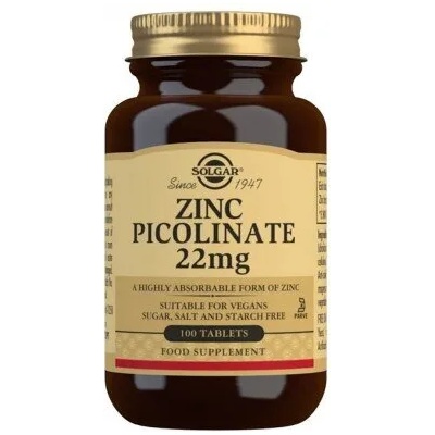 Solgar Хранителна добавка Цинк ПИКОЛИНАТ , Solgar Zinc Picolinate 22mg 100tabs