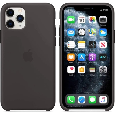 Apple Silicone Case - оригинален силиконов кейс за iPhone 11 Pro Max (черен)