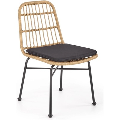 Zahradní židle K401 černá / přírodní Halmar