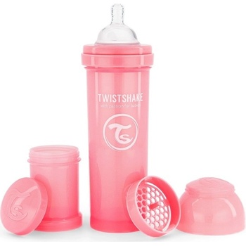 TwistShake Kojenecká láhev AntiColic Růžová 330 ml