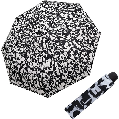 Derby Hit Mini Lettering dámsky skladací dáždnik black&white