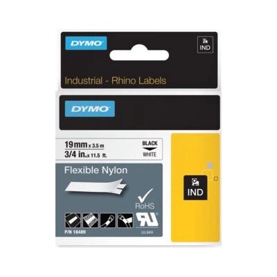 Flexibilná nylonová páska Dymo Rhino 19mm biela/čierna