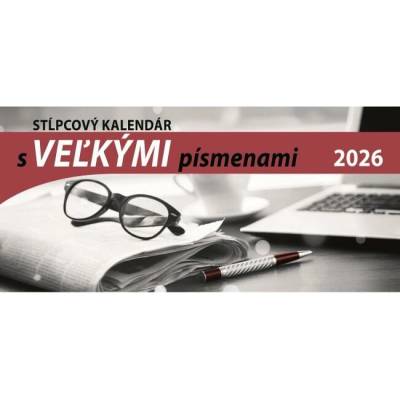 Stolový stĺpcový 29,7 x 13,8 cm s VEĽKÝMI písmenami 2026
