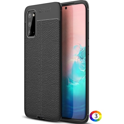 Samsung Galaxy S20 Удароустойчив Litchi Skin Калъф и Протектор
