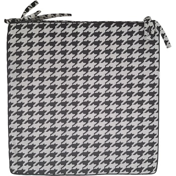 Image 1 of Ned bed linen ВЪЗГЛАВНИЦА ЗА СТОЛ c ЦИП 45х45х4см ЧЕРЕН ДЕКОРАТИВЕН РЪБ geometric m02268 3.5СМ v-8 (geometric m02268 3.5СМ v-8)