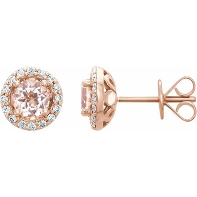 Blink-Blink luxusné diamantové náušnice s Morganitom 3191RMoZS