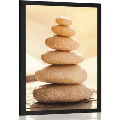 Plakát stabilní pyramida z kamenů - 20x30 no frame
