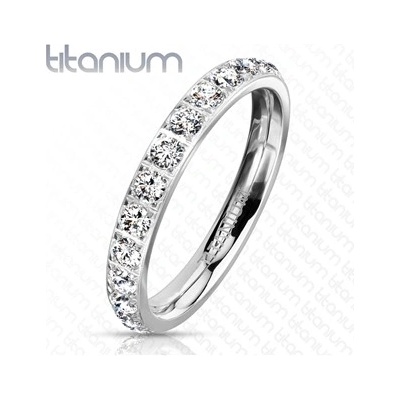 Spikes USA dámský prsten titan se zirkony TT1047