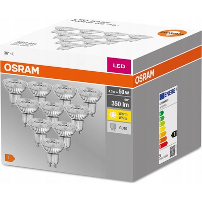 Osram LED žárovky GU10 4,3 W 2700 K 10 kusů