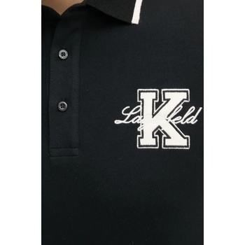 Karl Lagerfeld Тениска с яка Karl Lagerfeld в черно с апликация 552221.745015 (552221.745015)