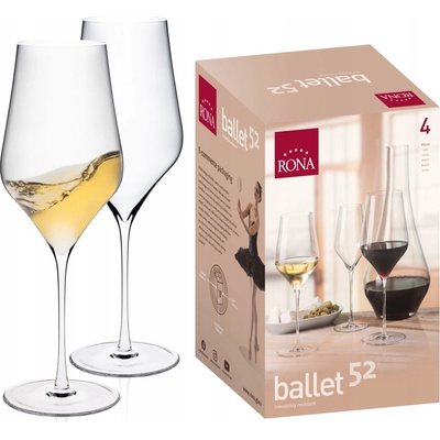 Rona Skleničky na bílé víno Ballet průhledné 4 x 520 ml