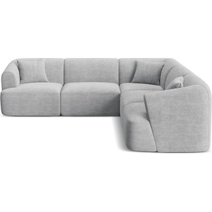 Cosmopolitan Design Светлосив ъглов диван от рипсено кадифе Campi - Cosmopolitan Design (COS_COR_266_F1_CAMPI5)