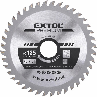 Extol Premium Kotúč pílový s SK plátkami, 125x2,6x22,2mm, 40z 8803207