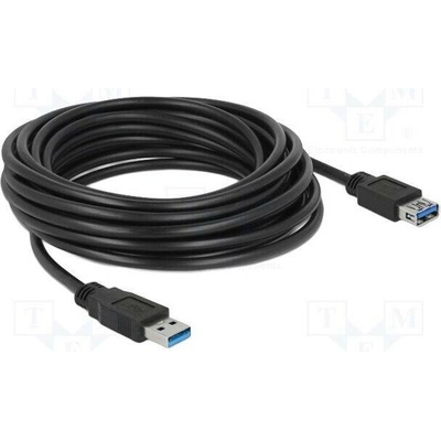 Delock 85058 USB A zásuvka USB A vidlice zlacený 5m černý