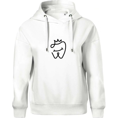 Zubařka princezna Oversized mikina dámská Moon kratší + širší Bílá
