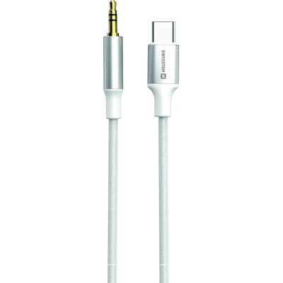 Swissten adaptér USB-C/JACK 1,5M BÍLÝ