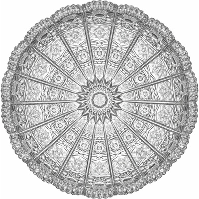 PB CRYSTAL Broušené křišťálové sklo talířek 180mm. Klasický brus 500 PK.