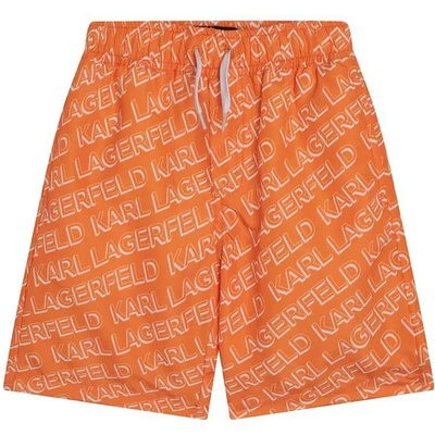 KARL LAGERFELD Детски плувни шорти Karl Lagerfeld в оранжево с десен (Z20099.162.174)