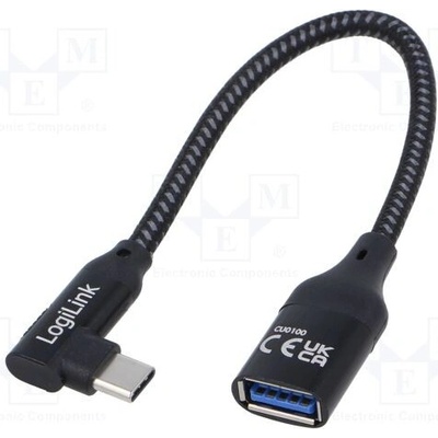 Logilink CU0100 USB 3.2 Gen 2, USB A zásuvka,USB C úhlová zástrčka, 0,2m