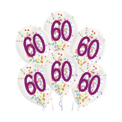 Latexové balonky Rainbow Confetti číslo 60