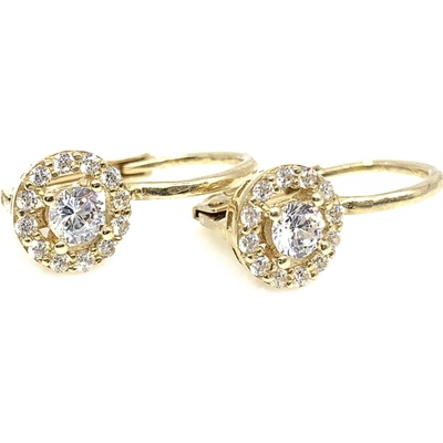 Jan Kos jewellery zlaté náušnice s bílým kamenem 59631456