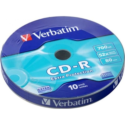 Verbatim CD-R 700MB 52x, bulk box, 10ks (43725) – Zboží Mobilmania