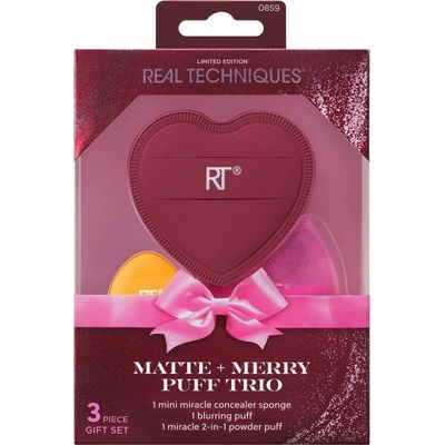Real Techniques Matte + Merry Puff Trio комплект апликатори