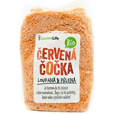 COUNTRY LIFE BIO Červená šošovica lúpaná 0,5 kg