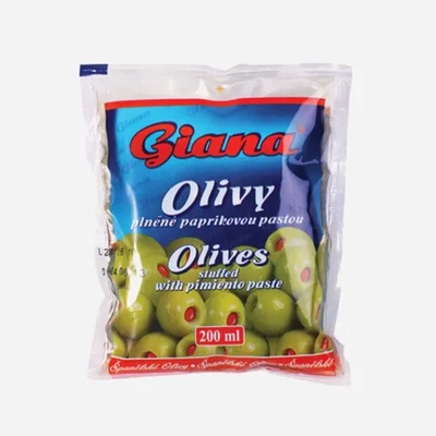 Giana Olivy zelené plnené papričkou 195 g