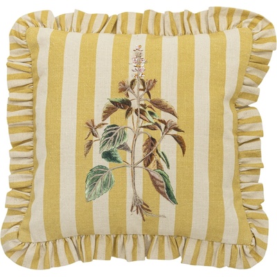 Bloomingville vankúš s výšivkou Camila Yellow 35x35