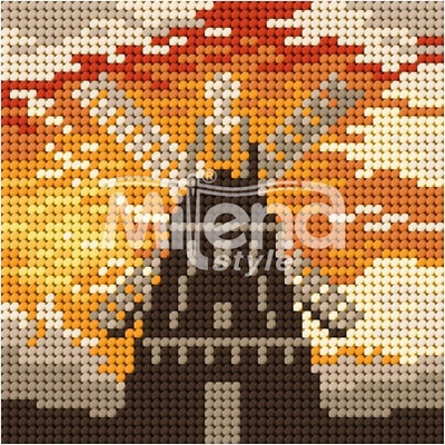 Milena Style Мелница в залез - гоблен със схема конци Ariadna 1: 4