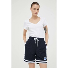 Deus Ex Machina kraťasy dámské hladké high waist DLP233917 tmavomodrá