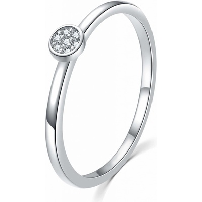 Moiss Třpytivý stříbrný prsten s čirými zirkony R00020