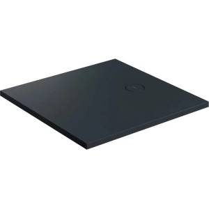 OMNIRES Квадратно композитно душ корито Omnires AquaRock M+, матово черно лава, 80x80 см (AQUAROCK80-KBLV)