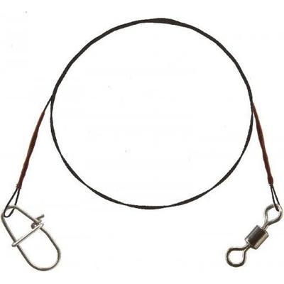 CORMORAN Lanko 1x1 Titanium Leader Single Strand - Swivel and Corlock Snap Hook 20cm 18kg 2ks