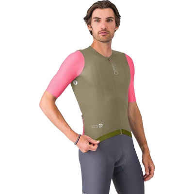 Castelli Corretto jersey Elmwood/ Rosa giro-White