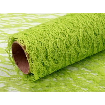 Svatba-eshop Krajková šerpa na stůl světle zelená 50 cm x 4,5 m - šerpa na slavnostní svatební stůl – Zboží Dáma