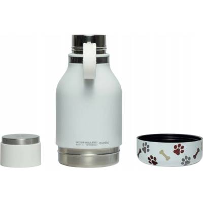 Asobu Láhev s miskou pro psa STAINLESS WHITE 975 ml