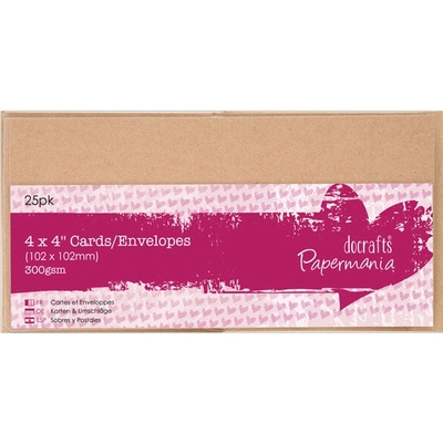 WEST DESIGN PRODUCTS LIMITED Přání a obálky 10x10cm 25ks kraft 300g/m