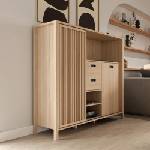 Forte Висок шкаф twelve 150 см с чекмеджета и плъзгаща се врата, дъб Рива (jtnr333l-d129)