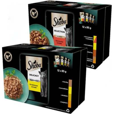 SHEBA mokré krmivo pro kočky v želé a omáčce Mix chutí 24 x 85 g