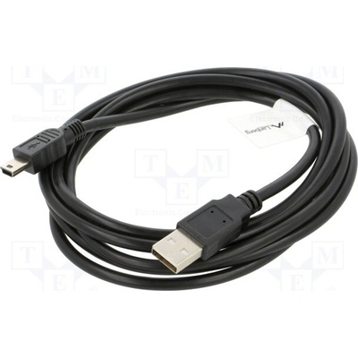 Lanberg CA-USBK-10CC-0018-BK USB 2.0, USB A vidlice,USB B mini vidlice, zlacený, 1,8m