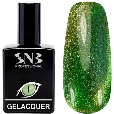 SNB Гел лак snb Ефект котешко око тревисто зелен 15 мл, зелен, gle15 (gle15)
