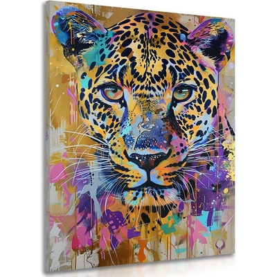 Obraz leopard s imitací malby - 40x60