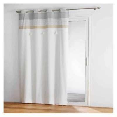 Douceur d'intérieur Okenní opona s třásněmi TASSEL 140 x 260 cm, bílá hladká