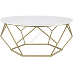 HowHomely Масичка за кафе DIAMOND 41, 5x90 см златиста/бяла (DD0048)
