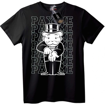 NOONEBRAND Тениска 'Плати ми, Монополи Човекът' - 7XL, Black