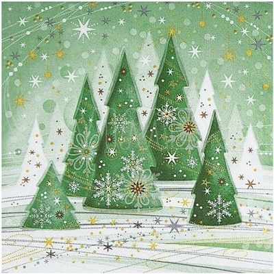 Wimex Obrúsok PAP FSC Mix 3V Vianoce zelené stro 33x33 cm 20 ks
