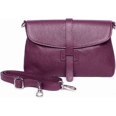 Tmavěvínová kožená kabelka na rameno do ruky/crossbody no. 222